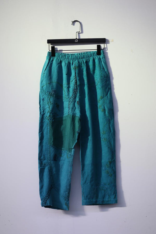 By Walid Juan trousers 1311263m SS22 blue -green